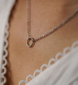 Double Chain Circle Necklace